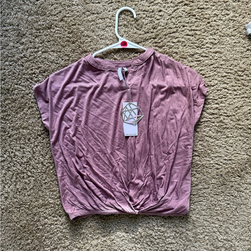 Good luck Girl Vibrant Blue Short Sleeve Tee with Breathable Fabric